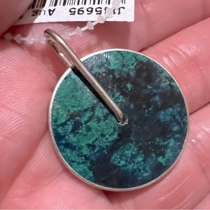 Sterling silver & malachite stone pendant